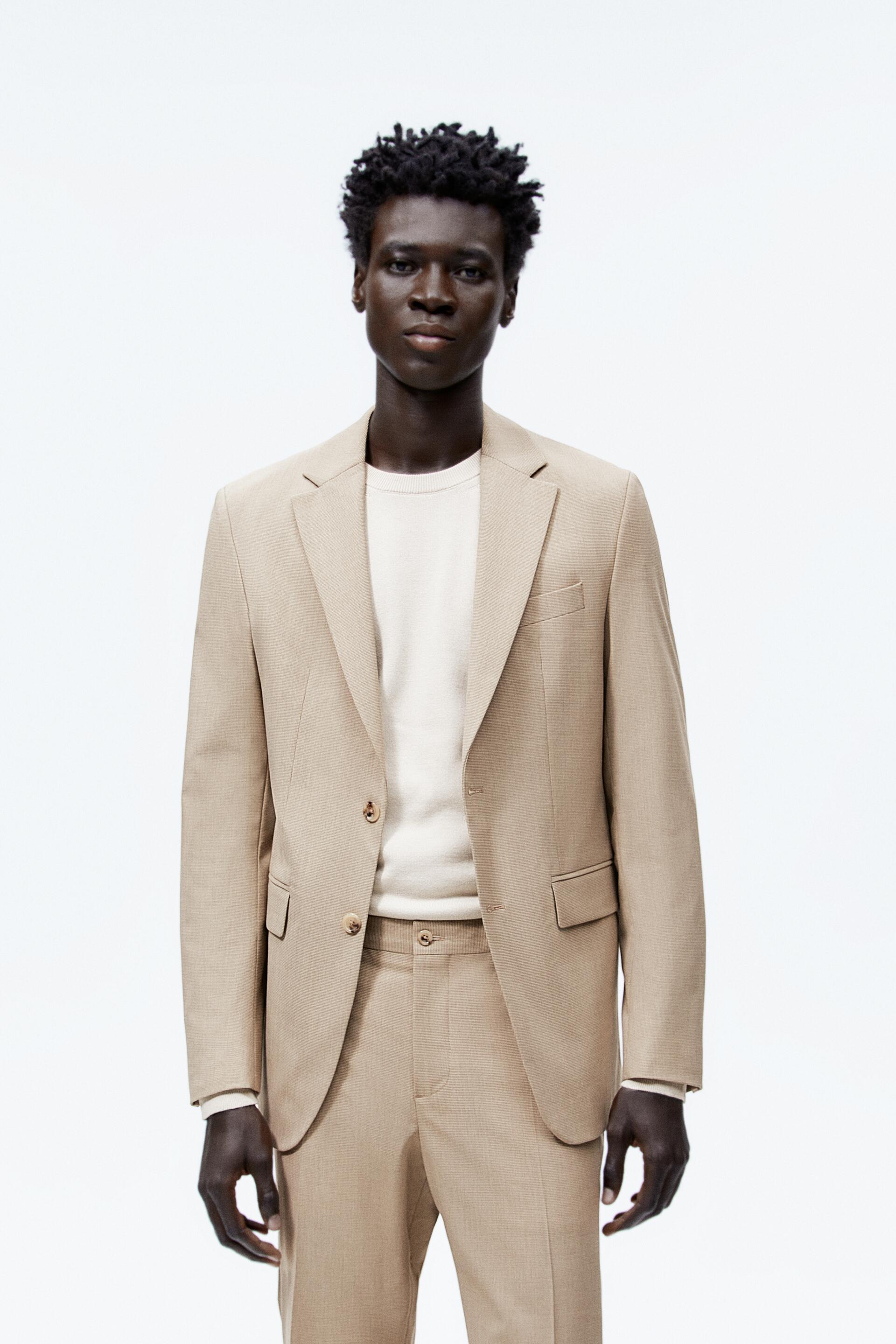 Beige suit zara Clearance