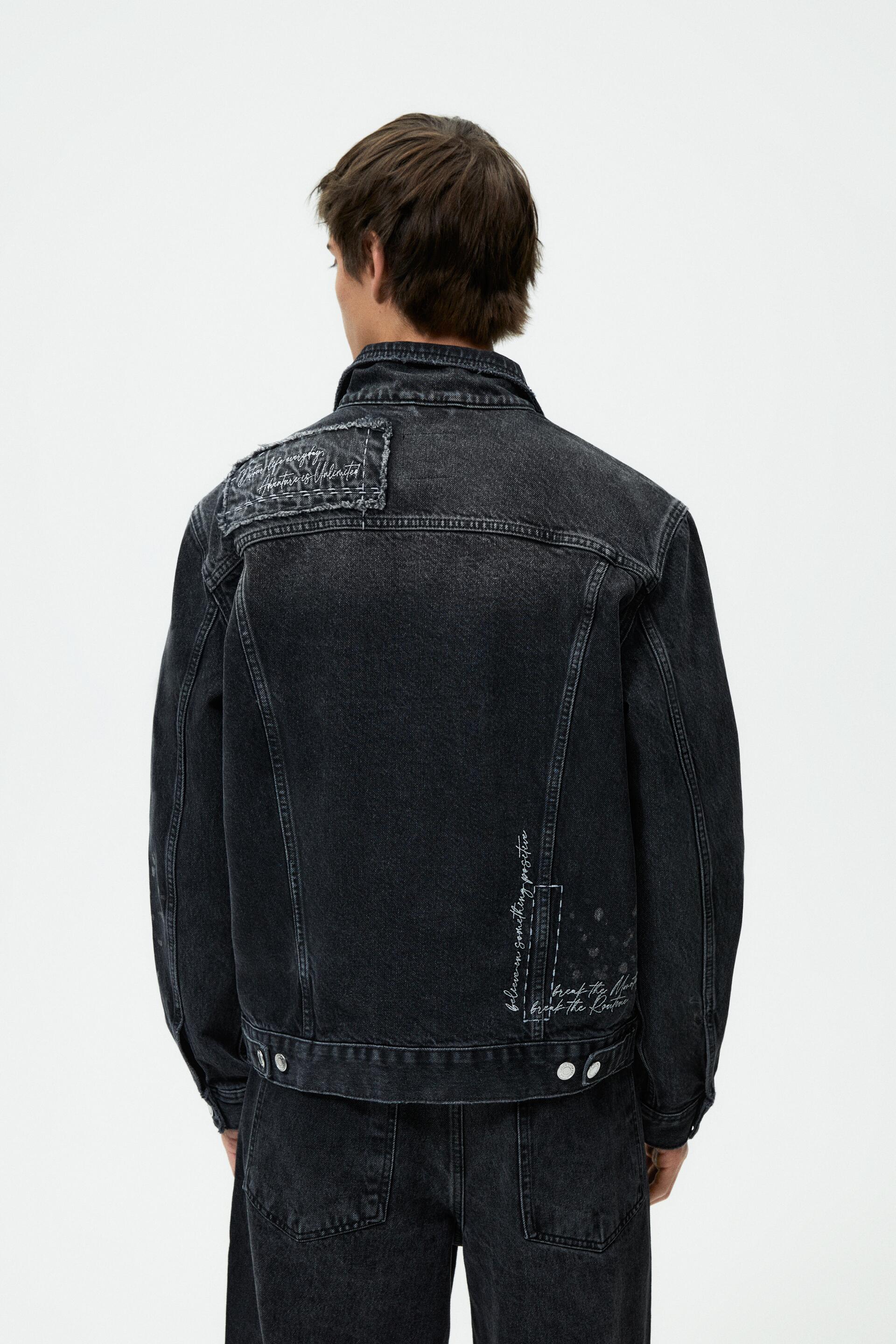 zara paint splatter denim jacket