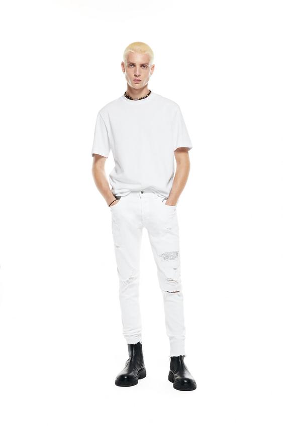 Zara white skinny jeans mens Clearance