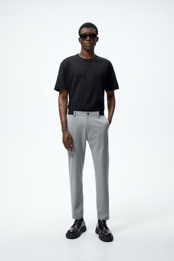 SLIM FIT COMFORT TROUSERS - Grey | ZARA 