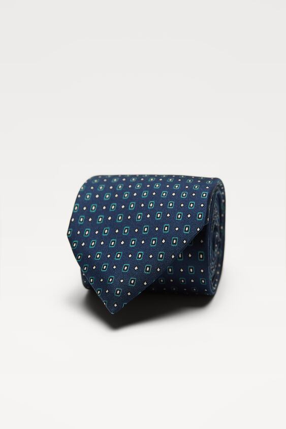 Gravata azul geométrica, da Zara