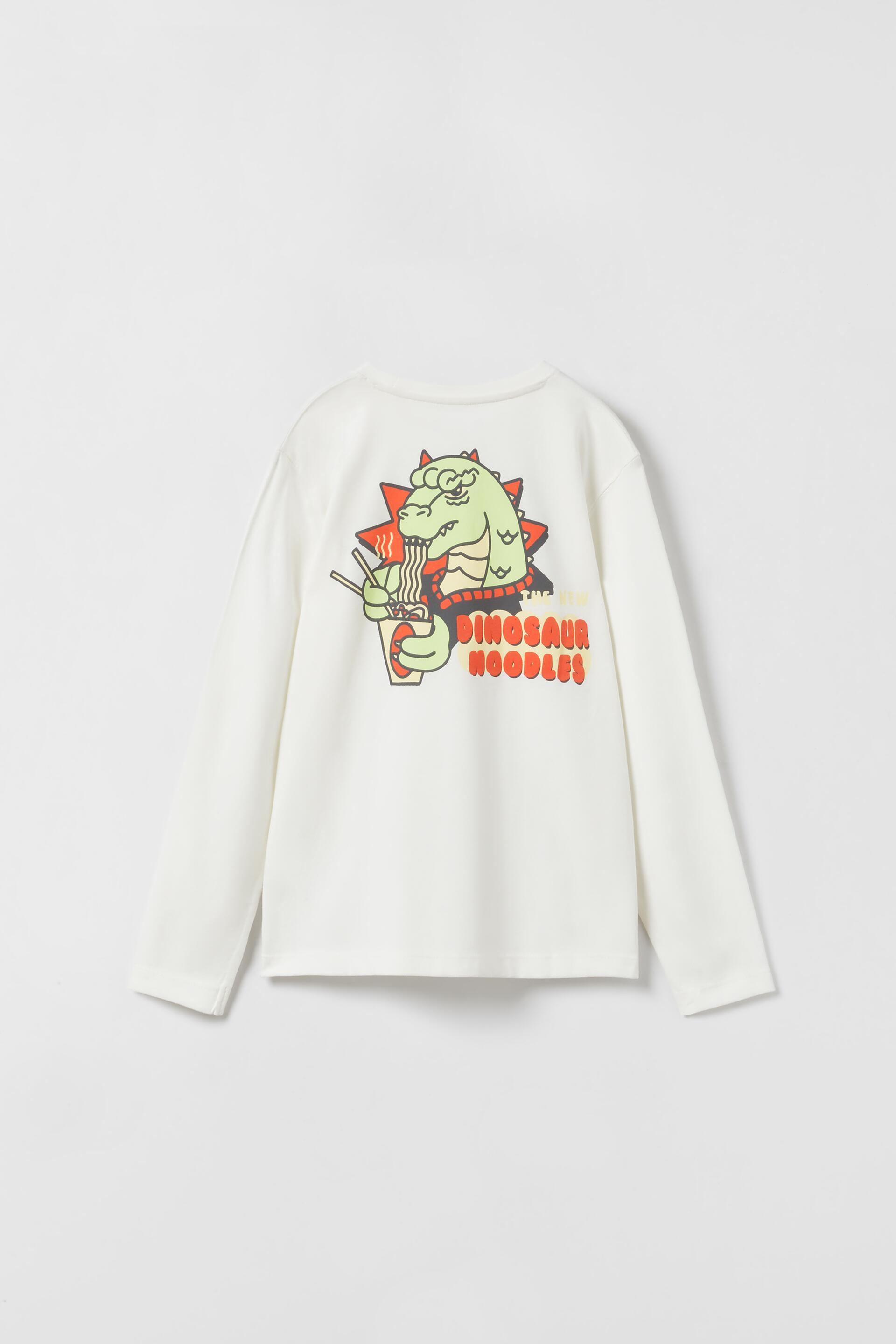 EMBOSSED DRAGON T-SHIRT - Ecru | ZARA 