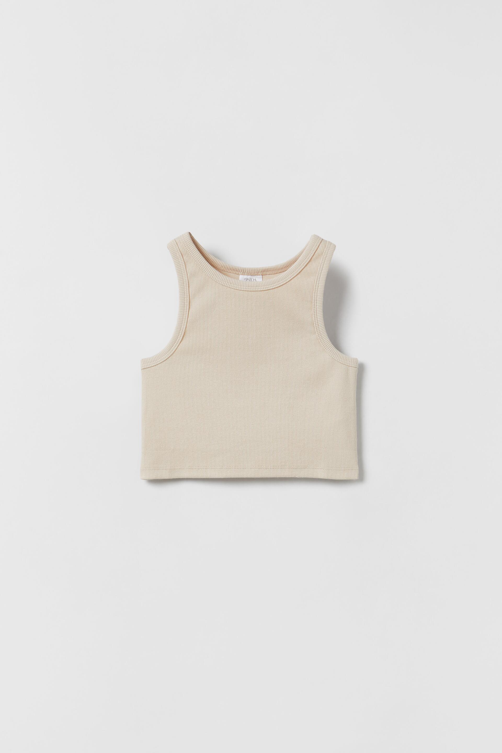 Zara cropped ribbed top Clearance