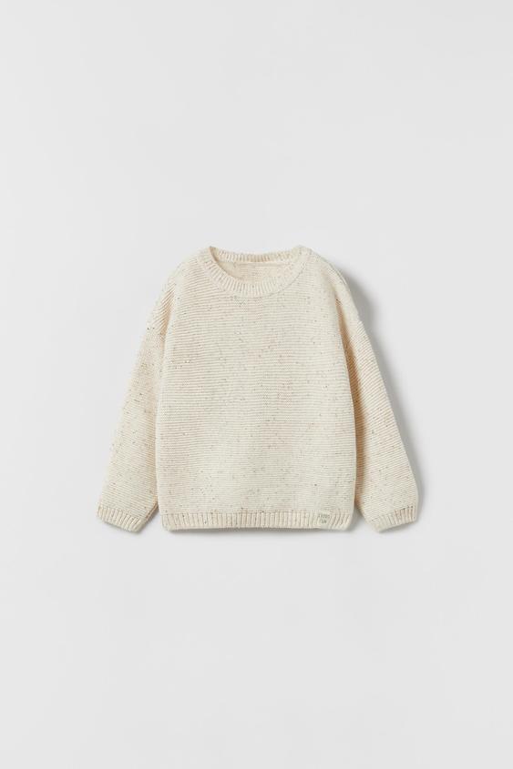 KNICKERBOCKER YARN EFFECT KNIT SWEATER 
