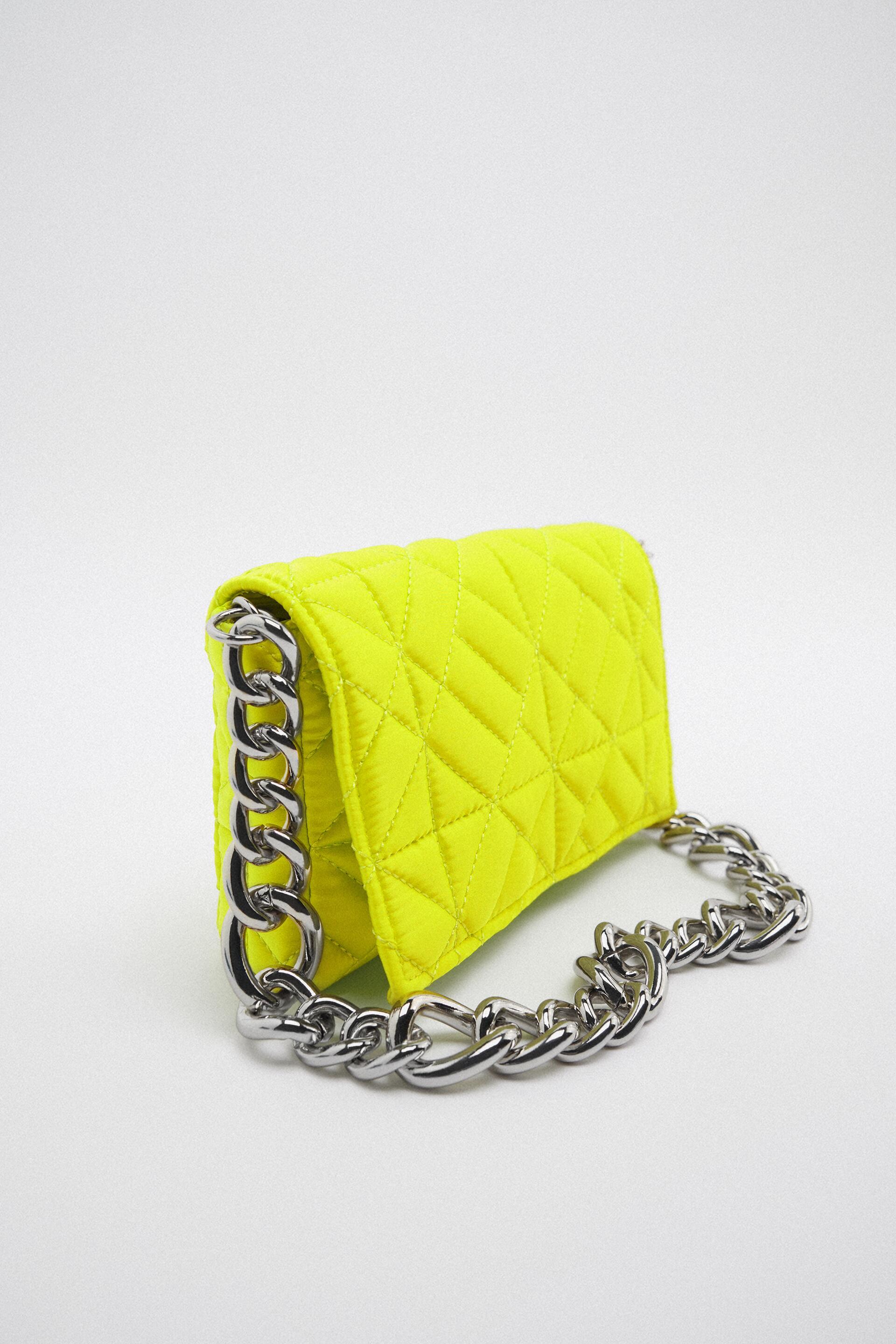 Neon yellow bag zara Clearance