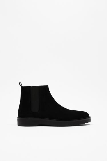 Image 0 of SPLIT SUEDE LEATHER ANKLE BOOTS from Zara