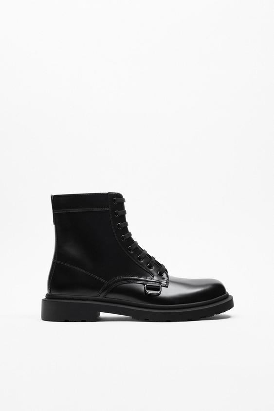 suede lace up boots black