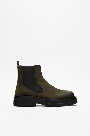 Image 0 of LEATHER BOOTS WITH TRACK SOLES from Zara