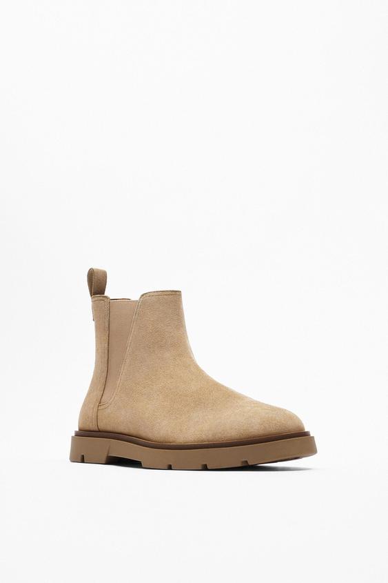 Zara suede chelsea boots clearance