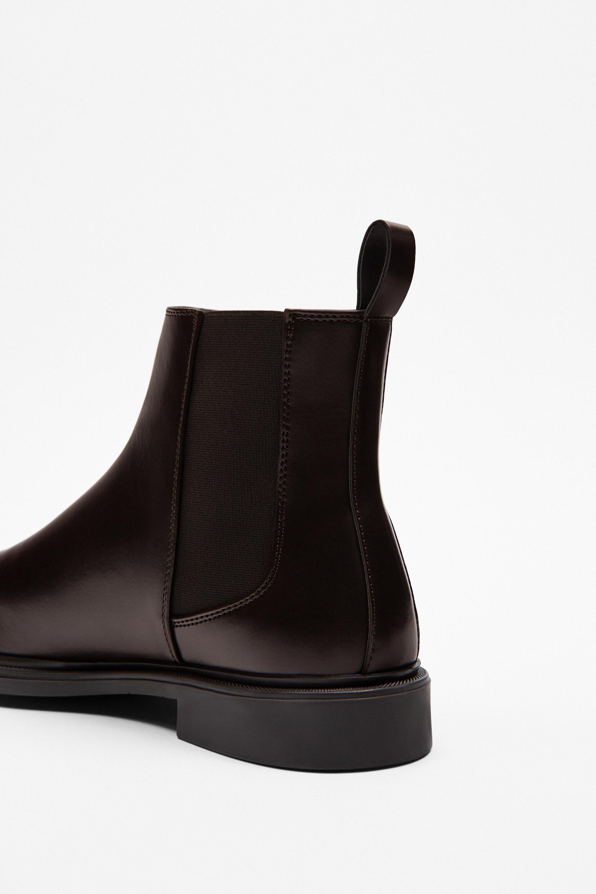 zara flat chelsea boots
