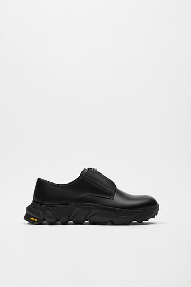 Image 0 of VIBRAM® LEATHER ZIP SHOES from Zara