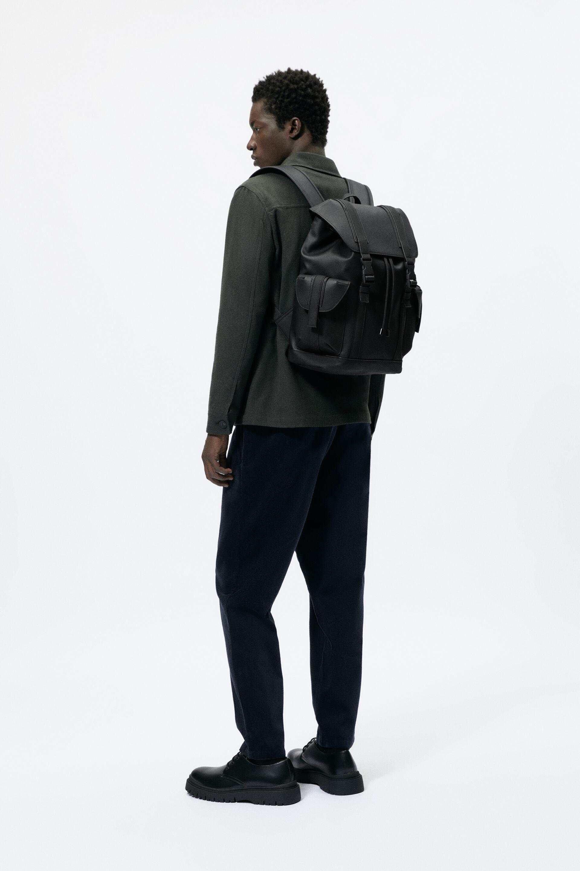 Rubberised backpack zara Clearance