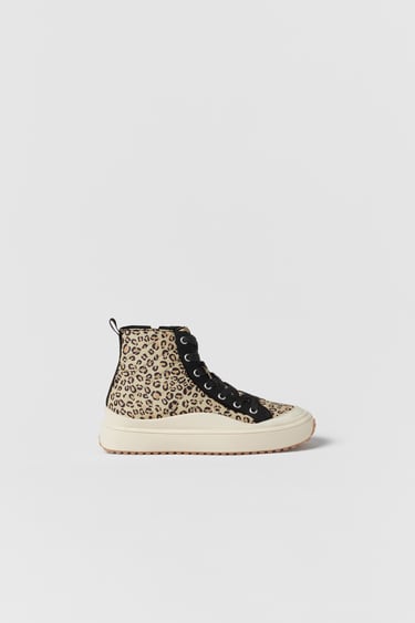 Image 0 of KIDS/ ANIMAL PRINT HIGH-TOP TRAINERS from Zara