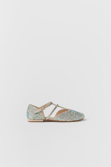 Image 0 of KIDS/ BALLET FLATS WITH RHINESTONES from Zara