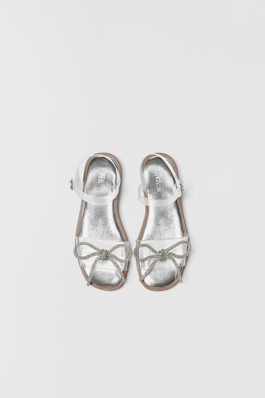 Image 0 of EMBELLISHED BOW SANDALS from Zara