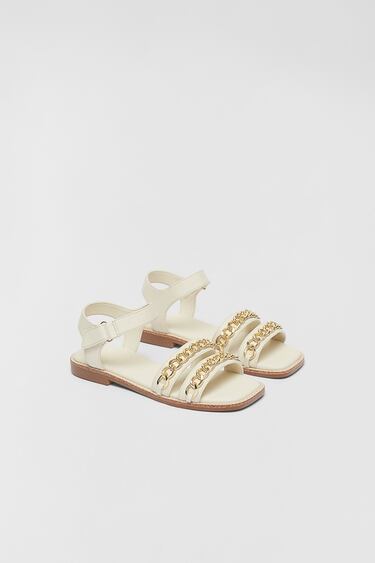 Image 0 of SANDALS WITH BEADED CHAINS from Zara