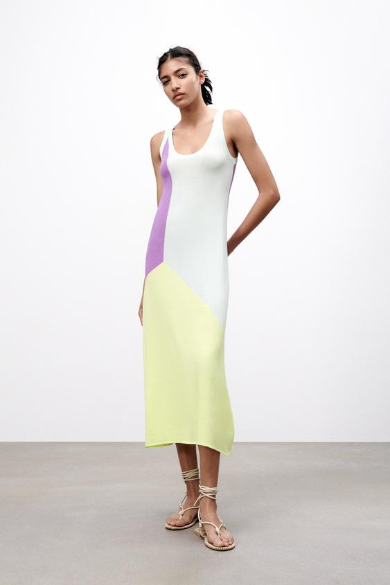 Vestido sale tricolor zara