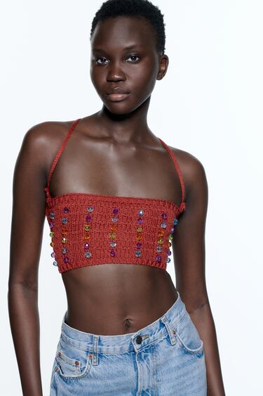 KNIT BEADED BANDEAU TOP LIMITED EDITION