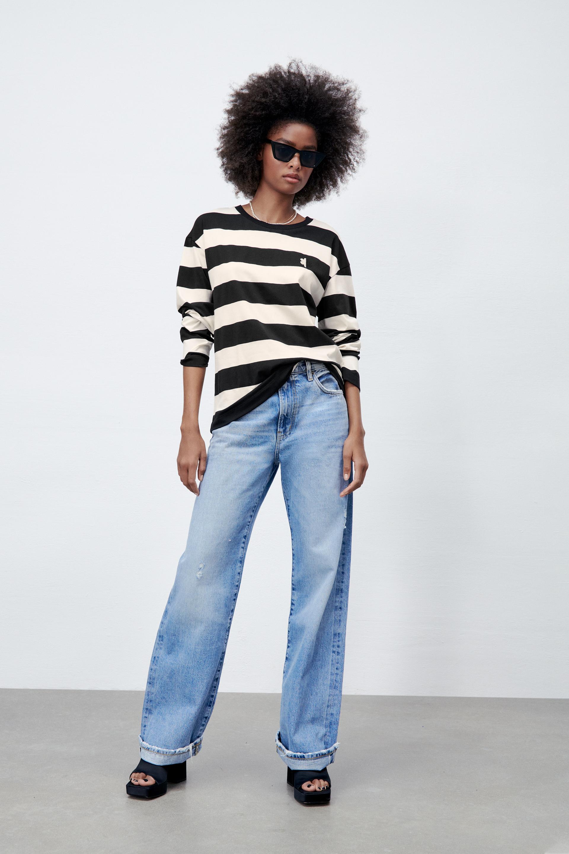 STRIPED T-SHIRT WITH EMBROIDERY 