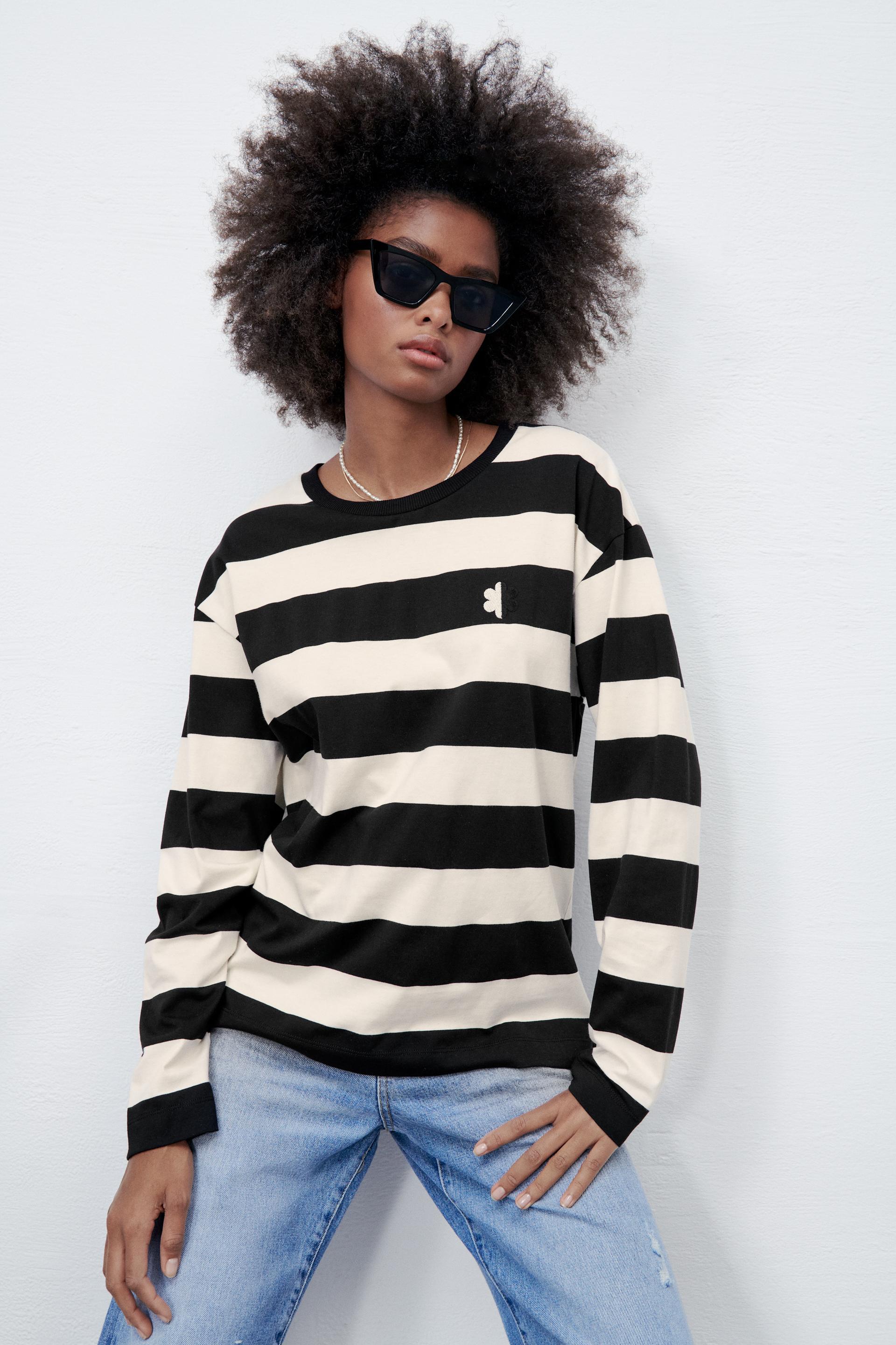 STRIPED T-SHIRT WITH EMBROIDERY 