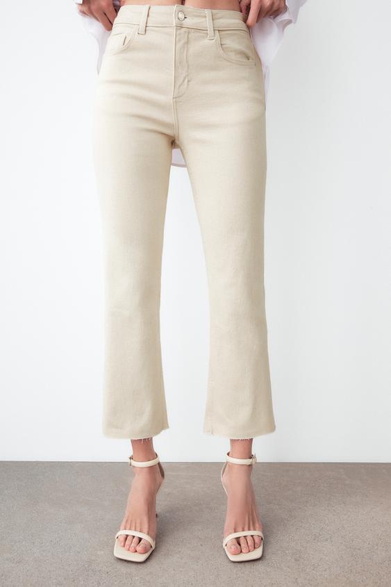 JEANS Z1975 HIGH RISE MINI FLARE - Ecru | ZARA Indonesia