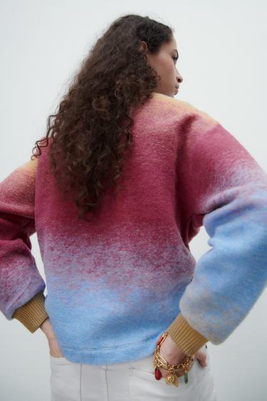 tie dye moletom com capuz zara