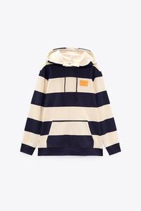 SMILEY® STRIPED HOODIE - Blue/White | ZARA Australia