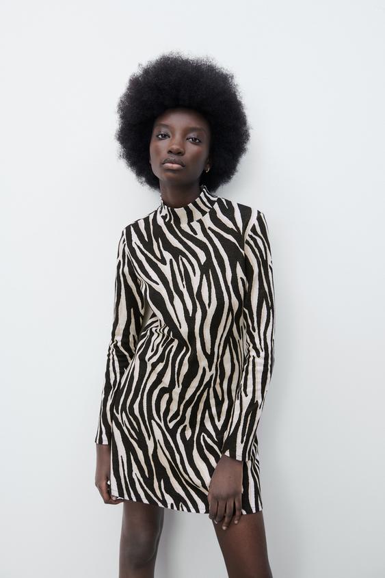 花柄ミニワンピース シマウマ色 Zara Japan 日本 花柄ミニワンピース シマウマ色 Zara Japan 日本