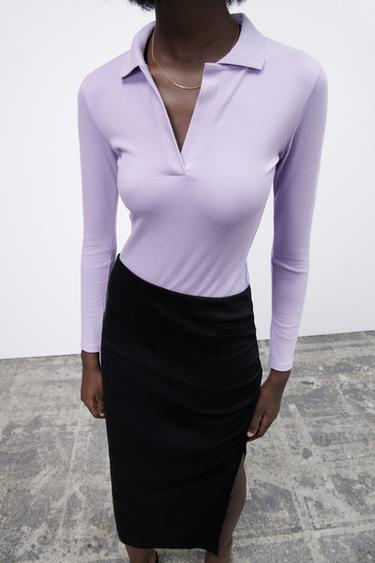 Image 2 of POLO COLLAR BODYSUIT from Zara