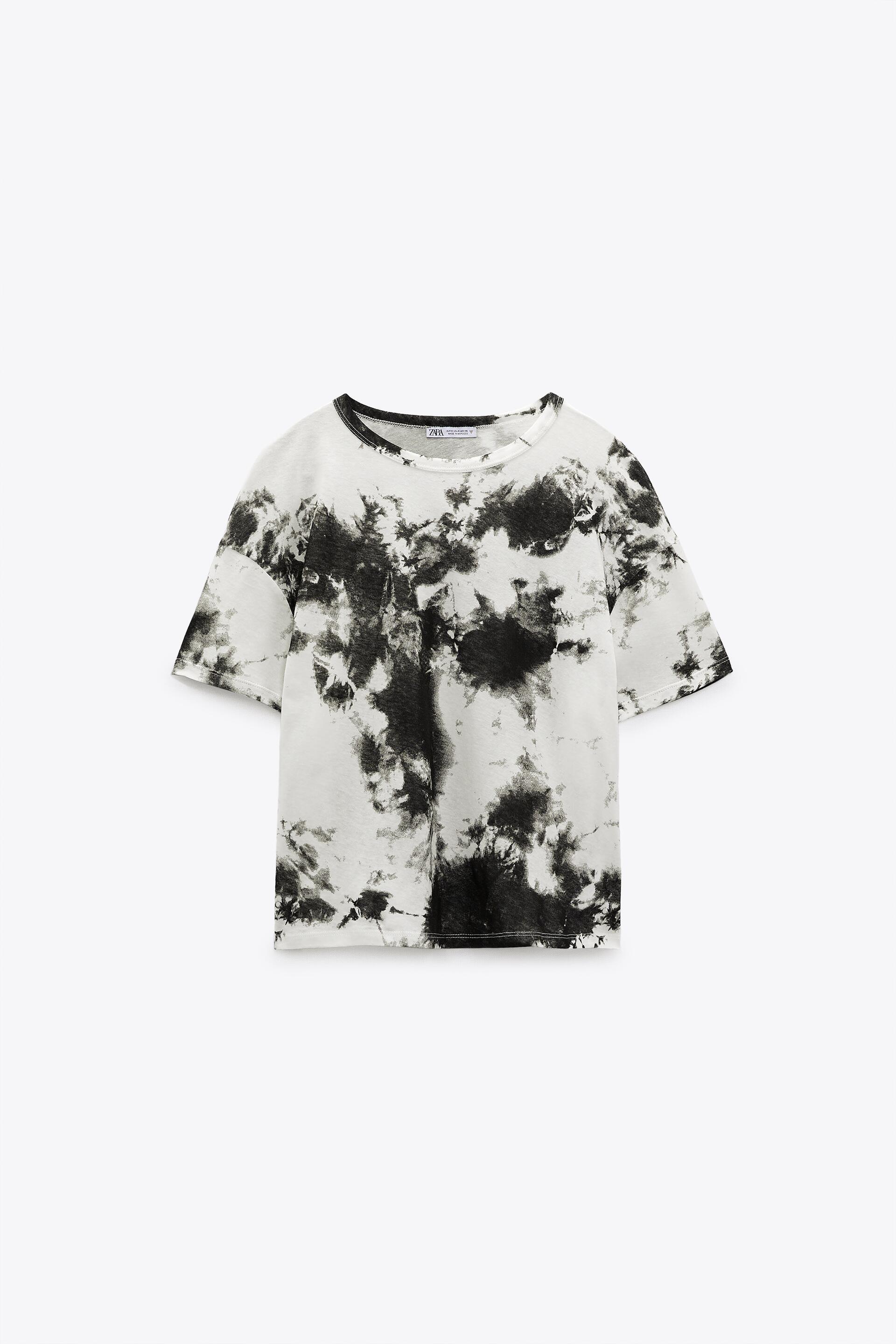 PRINTED T-SHIRT - Black / White | ZARA 
