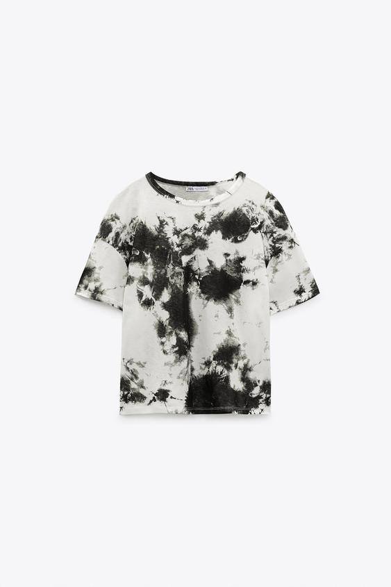PRINTED T-SHIRT - Black / White | ZARA 