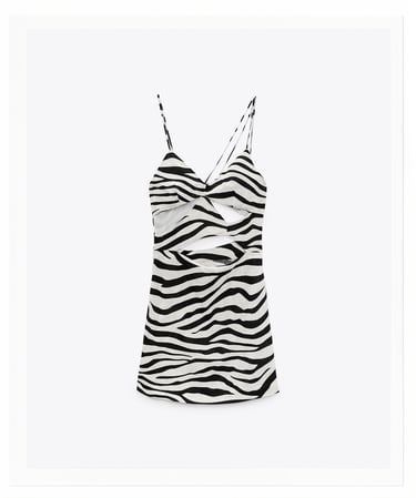 ANIMAL PRINT MINI DRESS WITH CUT-OUT DETAIL