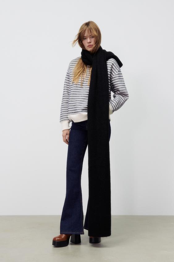 zara striped sweatshirt