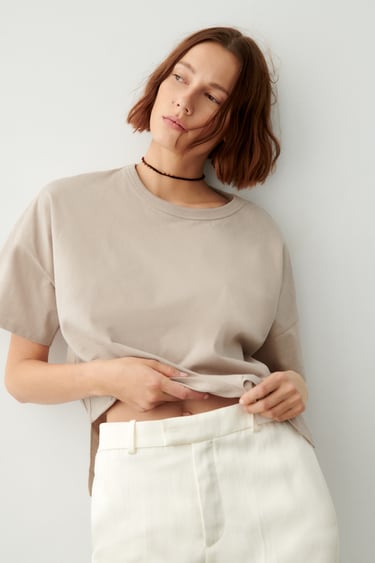 Image 0 of OVERSIZED COTTON T-SHIRT from Zara
