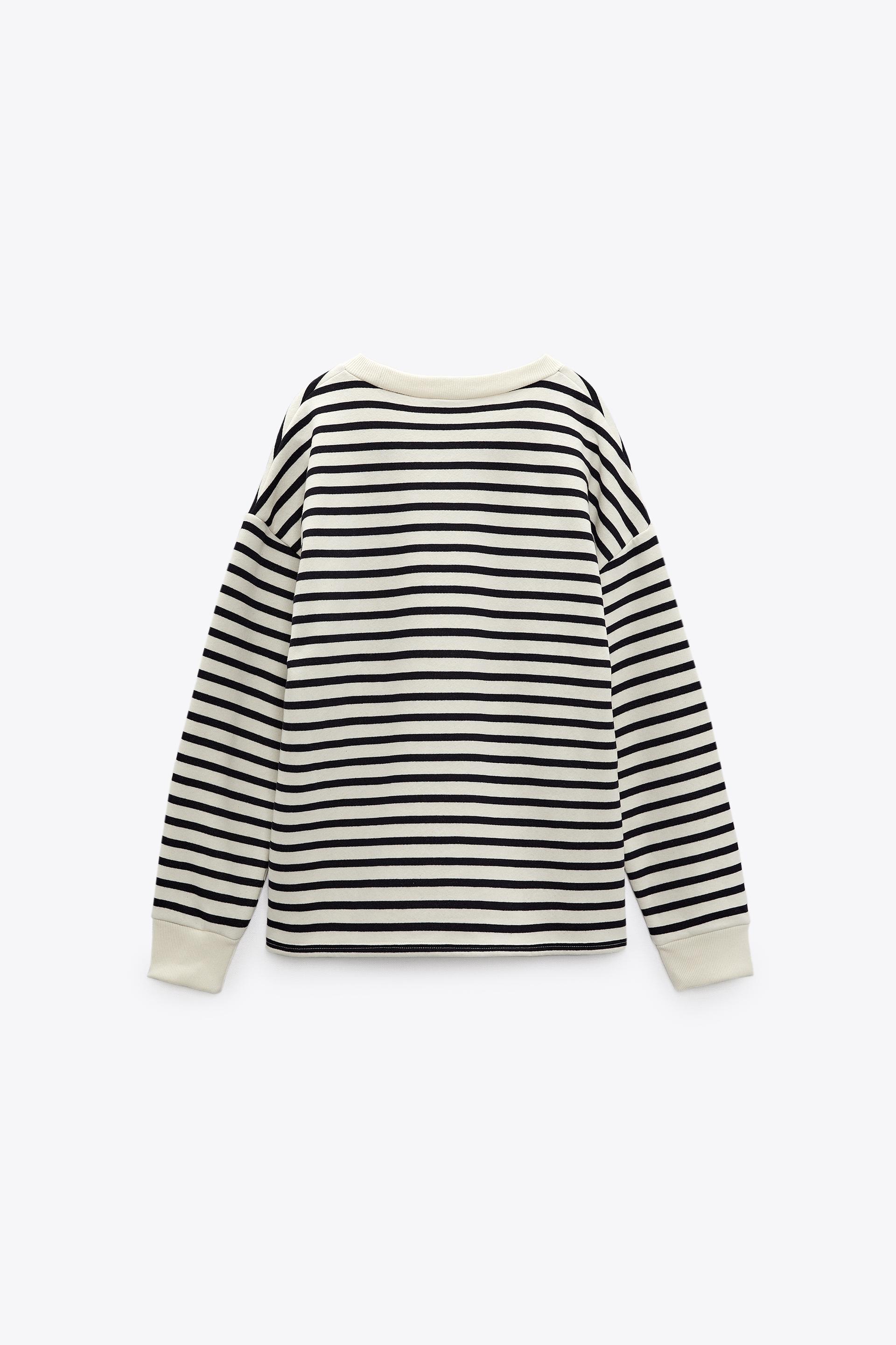SUDADERA RAYAS - Crudo / Marino | ZARA España