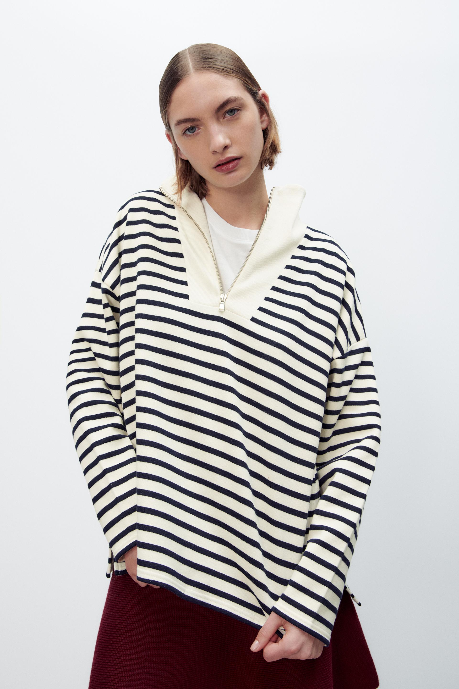 Rayas azules de Sudaderas para Mujer de Zara | FASHIOLA.mx