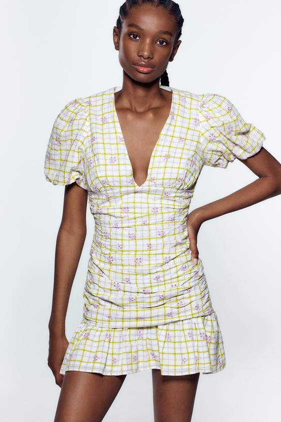 チェック柄ドレープワンピース 単一 Zara Japan 日本 チェック柄ドレープワンピース 単一 Zara Japan 日本