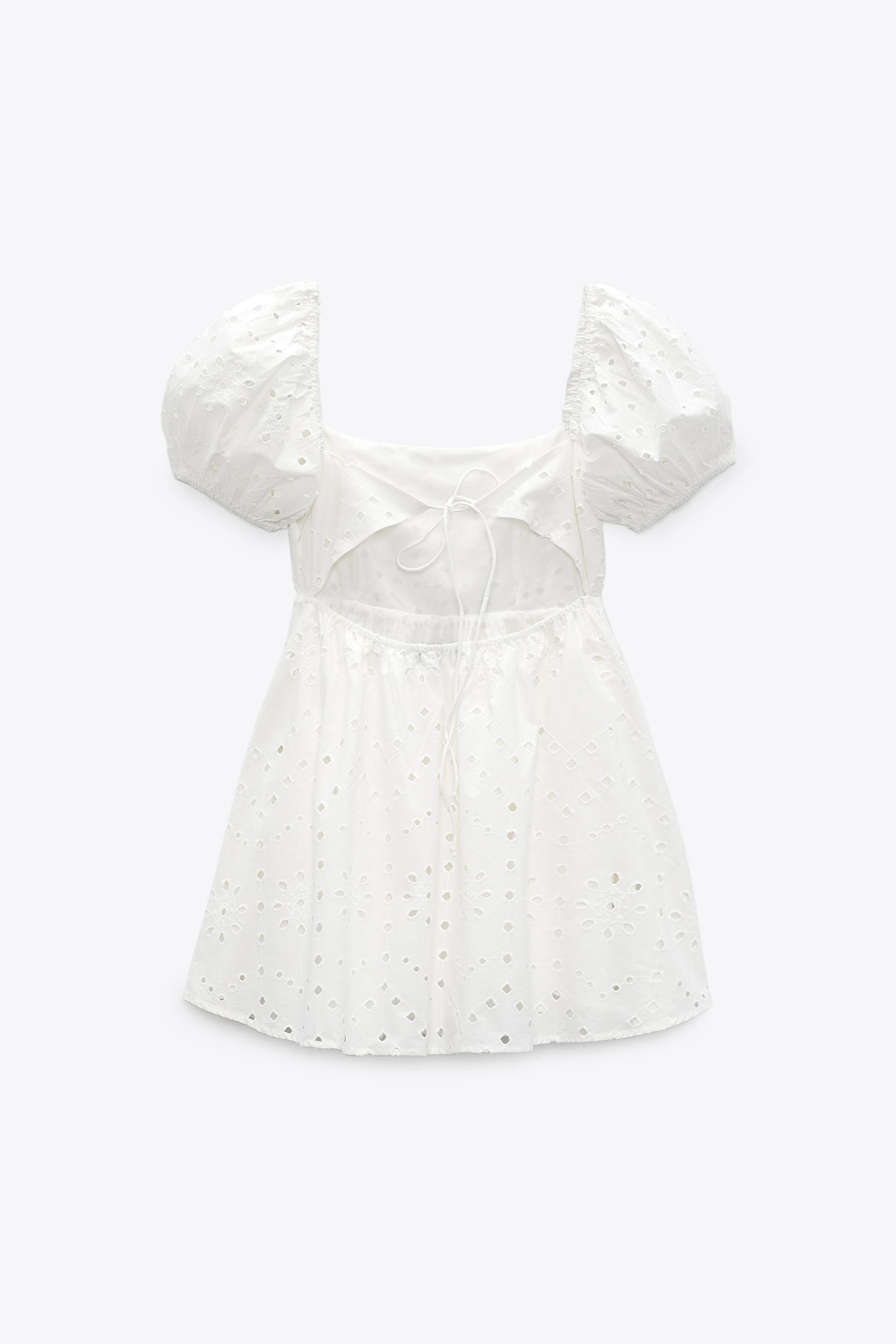 DRESS WITH CUTWORK EMBROIDERY - White 