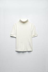 plain white high neck t shirt
