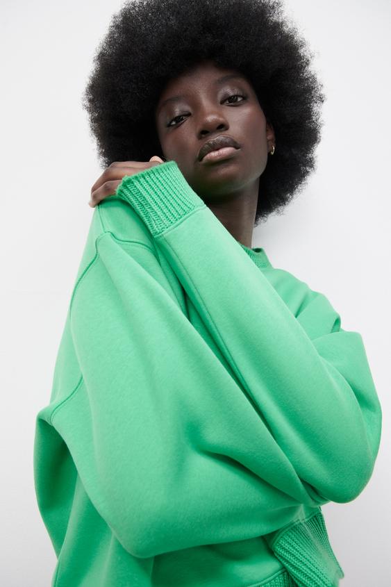 SUDADERA TEXTO - Verde | ZARA España