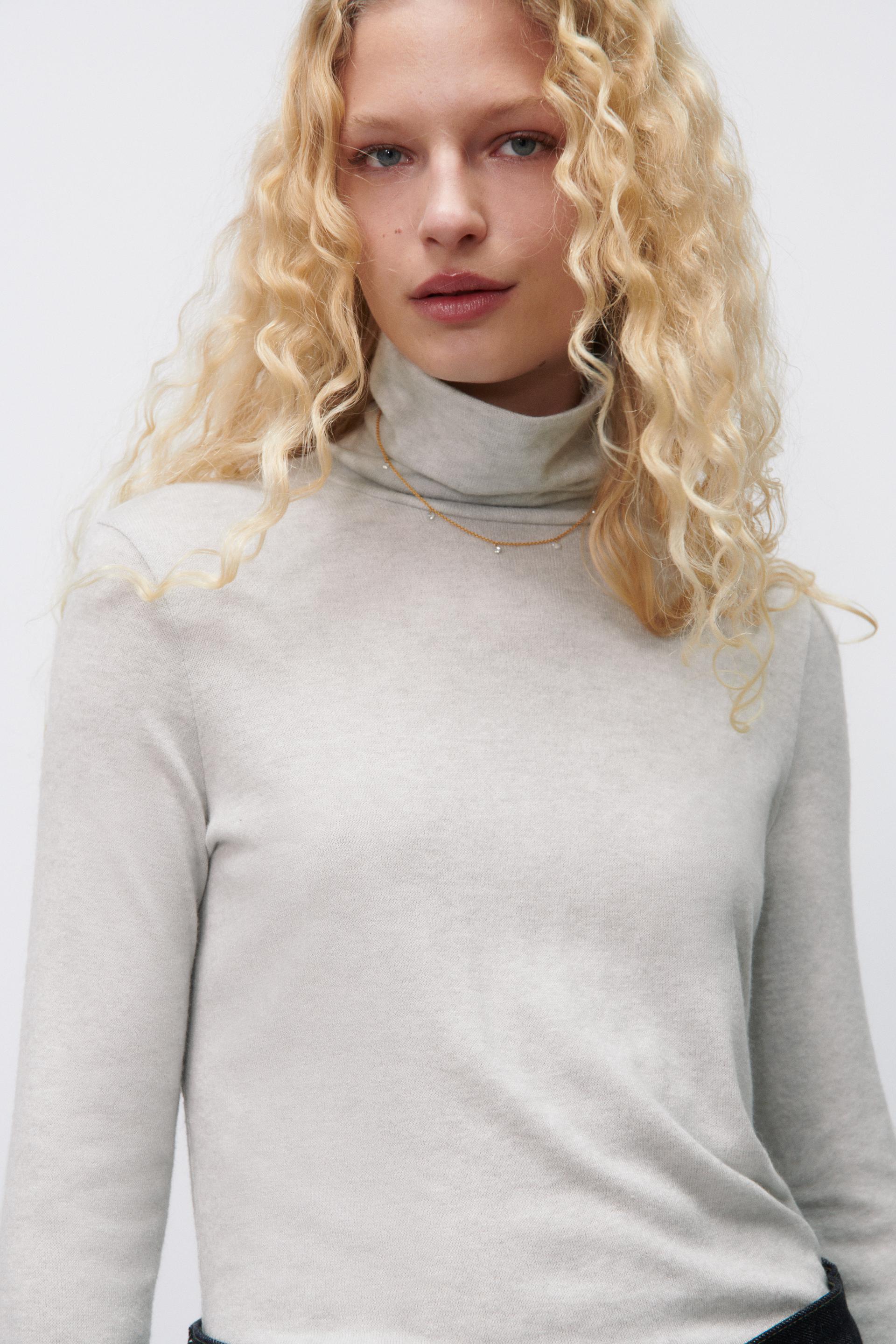 SOFT HIGH NECK SWEATER - Ice | ZARA 