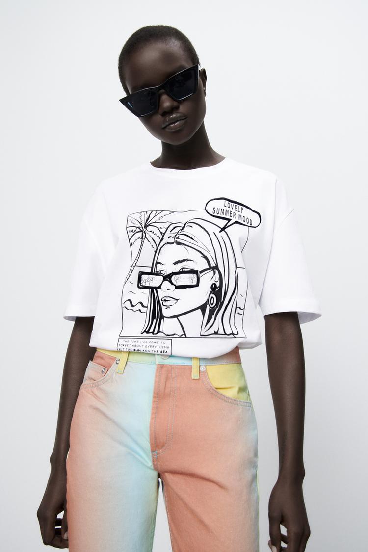 GIRL PRINT T-SHIRT - White | ZARA 