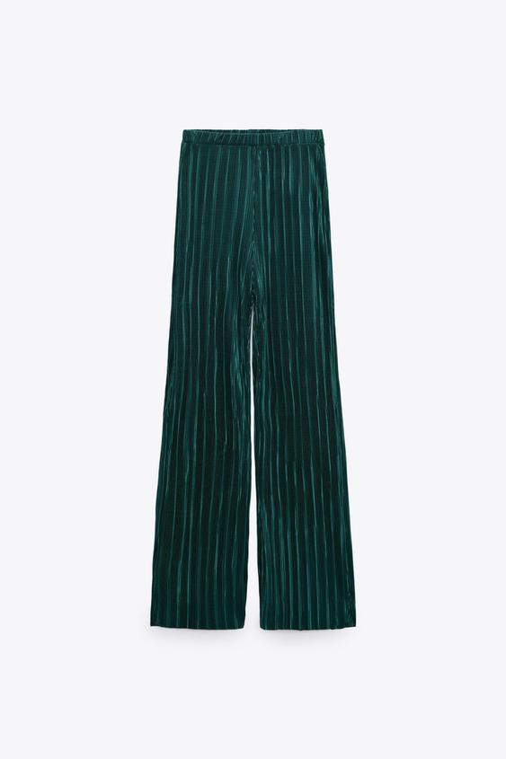 PLEATED TROUSERS - Green | ZARA Australia