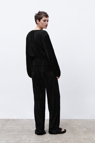 FINELY PLEATED PALAZZO TROUSERS