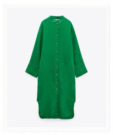 Image 0 of LINEN TUNIC DRESS from Zara
