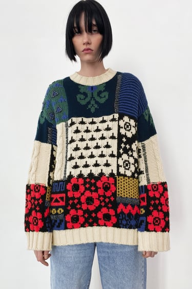 PULOVER DIN TRICOT PATCHWORK LIMITED EDITION