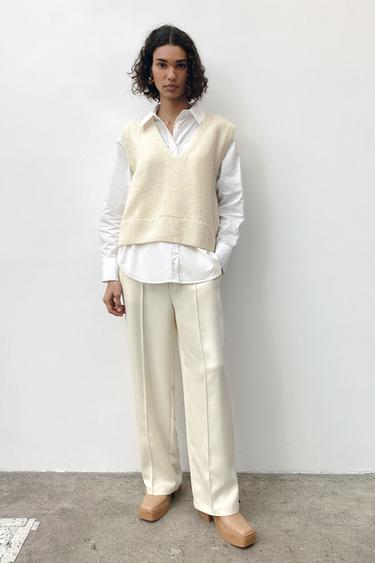oversized knit vest zara