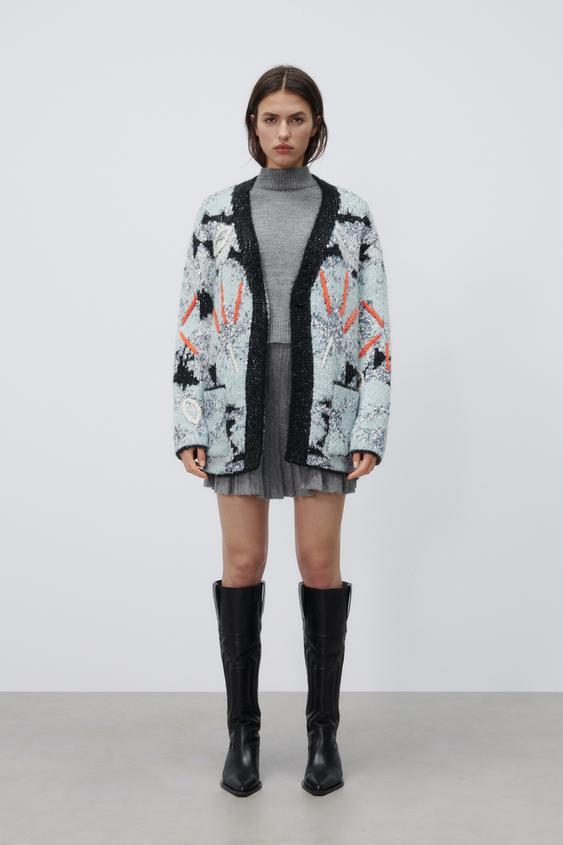 PRINTED KNIT CARDIGAN | Maller