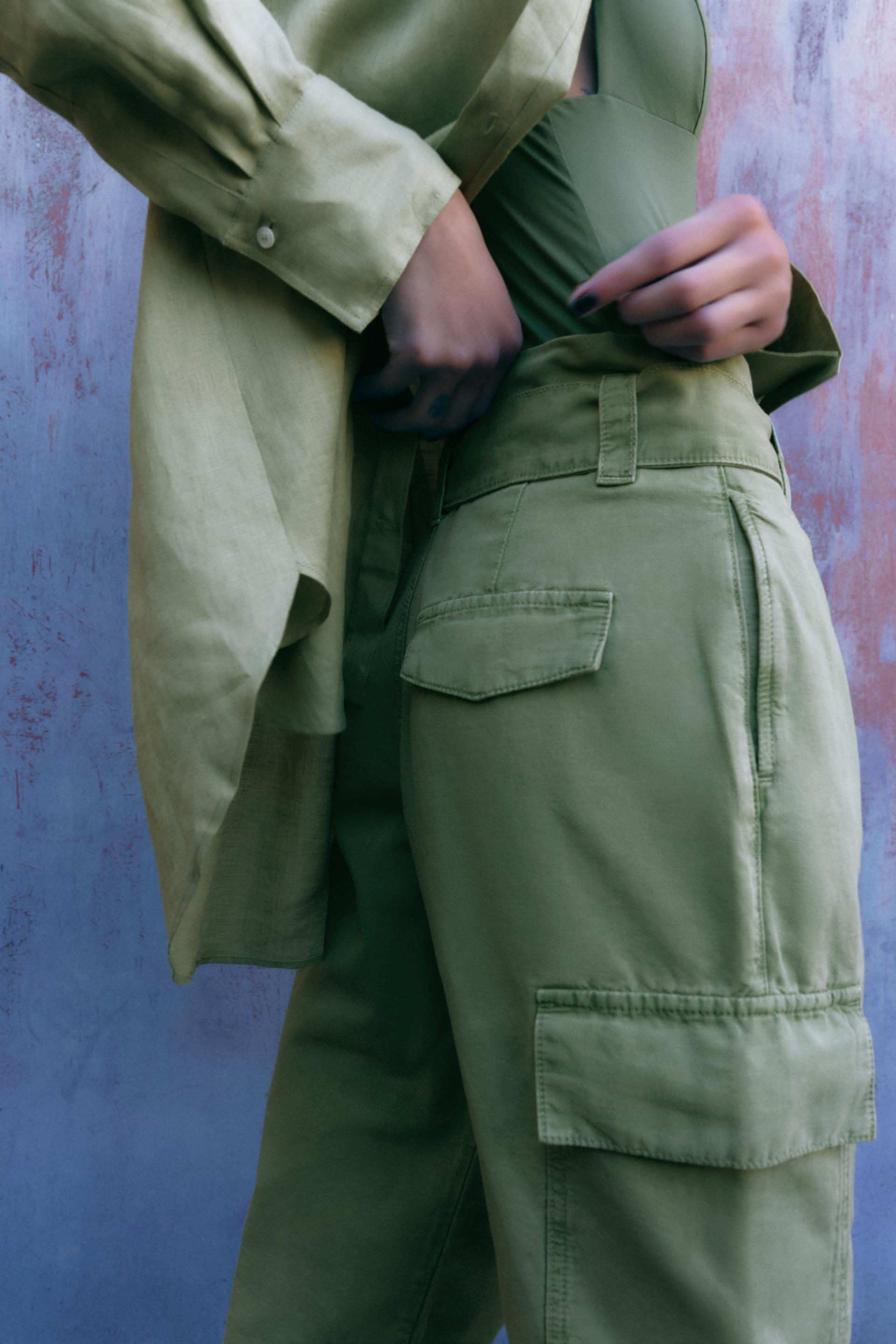 PANTALONI MILITARI CON CINTURA - Kaki | ZARA Italia / Italy