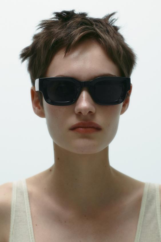 Square Cut Sunglasses Black Zara Spain Square Cut Sunglasses Black Zara Spain